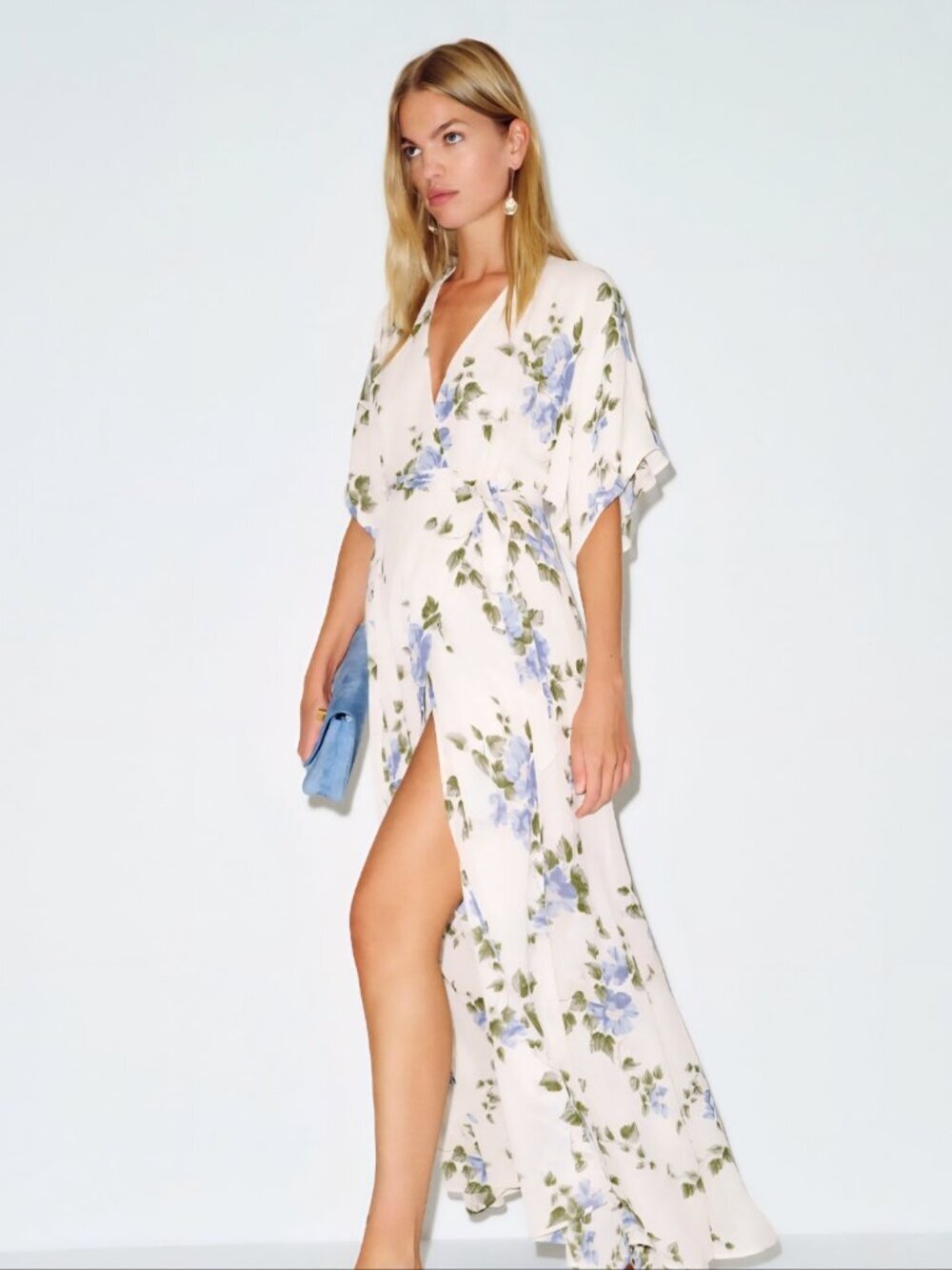 Reformation Winslow Floral Maxi Wrap Dress V-neckline size small